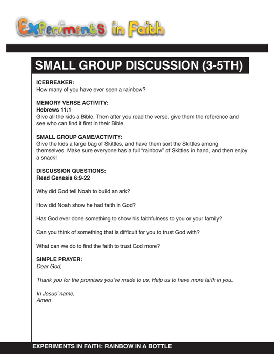 Experiments In Faith 6-Week Children's Ministry Curriculum - Children's Ministry Deals
