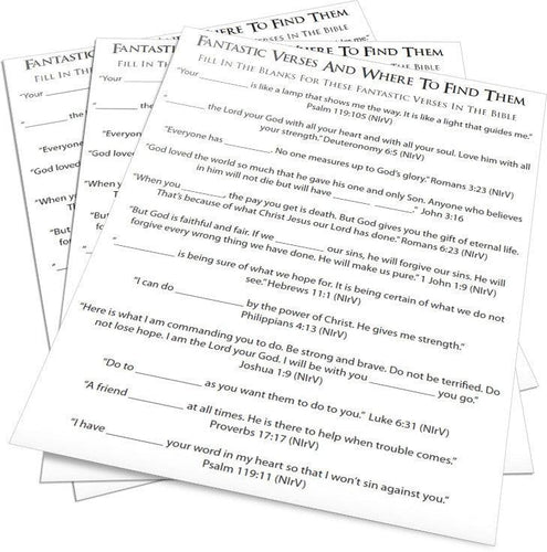 Fantastic Verses Fill In The Blank