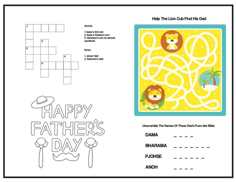 Father's Day Activity Sheet - Children's Ministry Deals