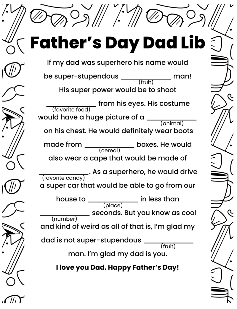 Father's Day Dad Lib - Children's Ministry Deals
