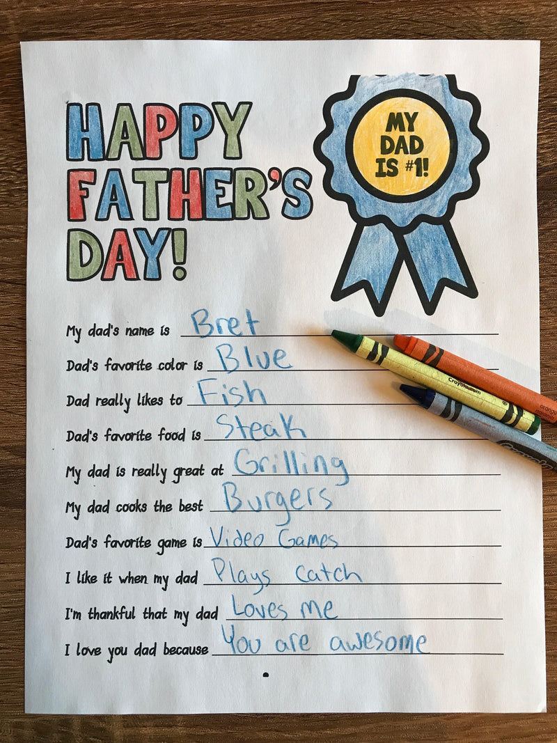 Father's Day Questionnaire - Children's Ministry Deals