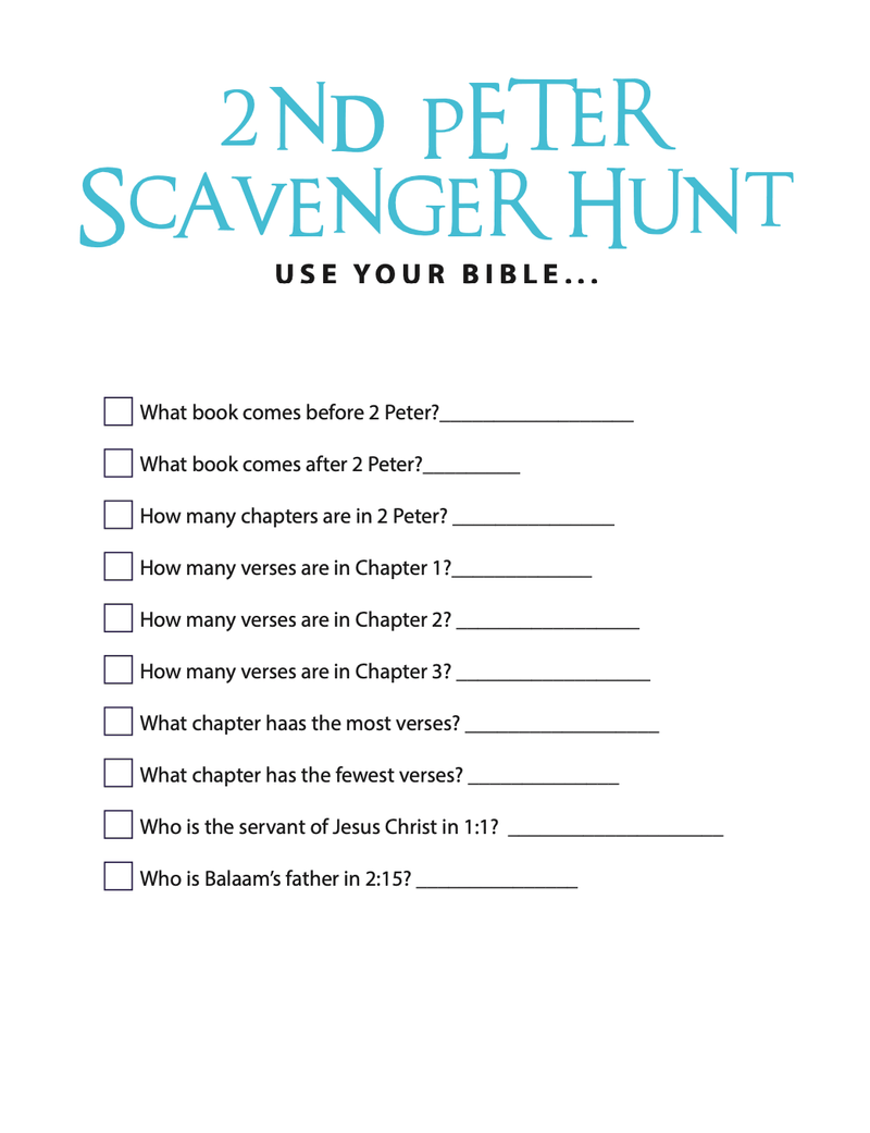 FREE 2 Peter Bible Scavenger Hunt - Children's Ministry Deals