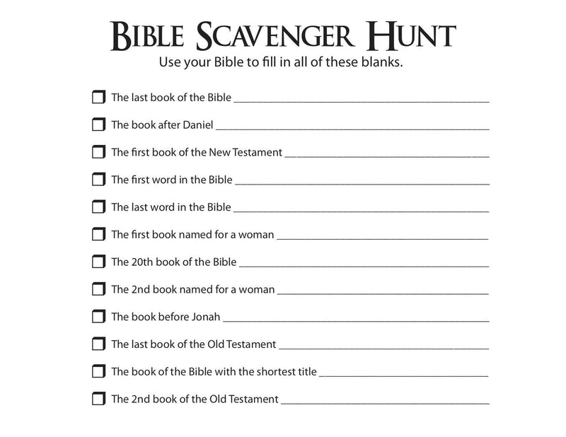 Bible Scavenger Hunt