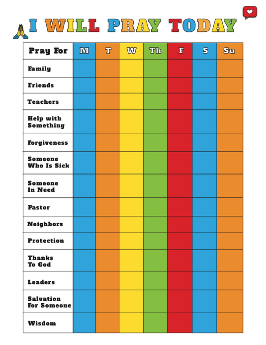 FREE Daily Prayer Checklist For Kids - Children's Ministry Deals