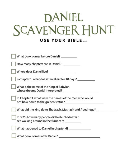 FREE Daniel Bible Scavenger Hunt - Children's Ministry Deals