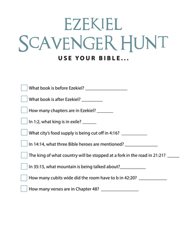 FREE Ezekiel Bible Scavenger Hunt - Children's Ministry Deals