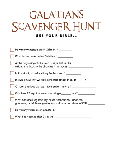 FREE Galatians Bible Scavenger Hunt - Children's Ministry Deals