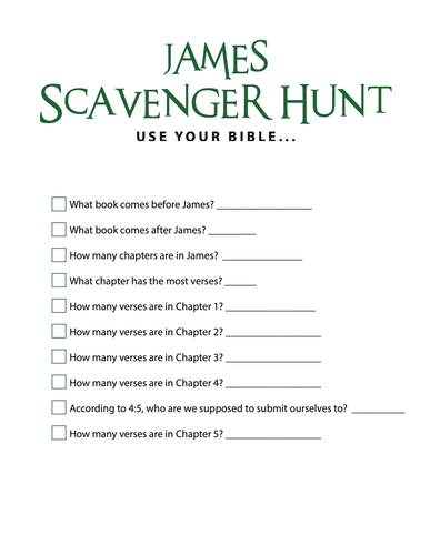 FREE James Bible Scavenger Hunt - Children's Ministry Deals