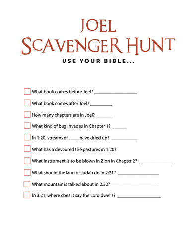 FREE Joel Bible Scavenger Hunt - Children's Ministry Deals