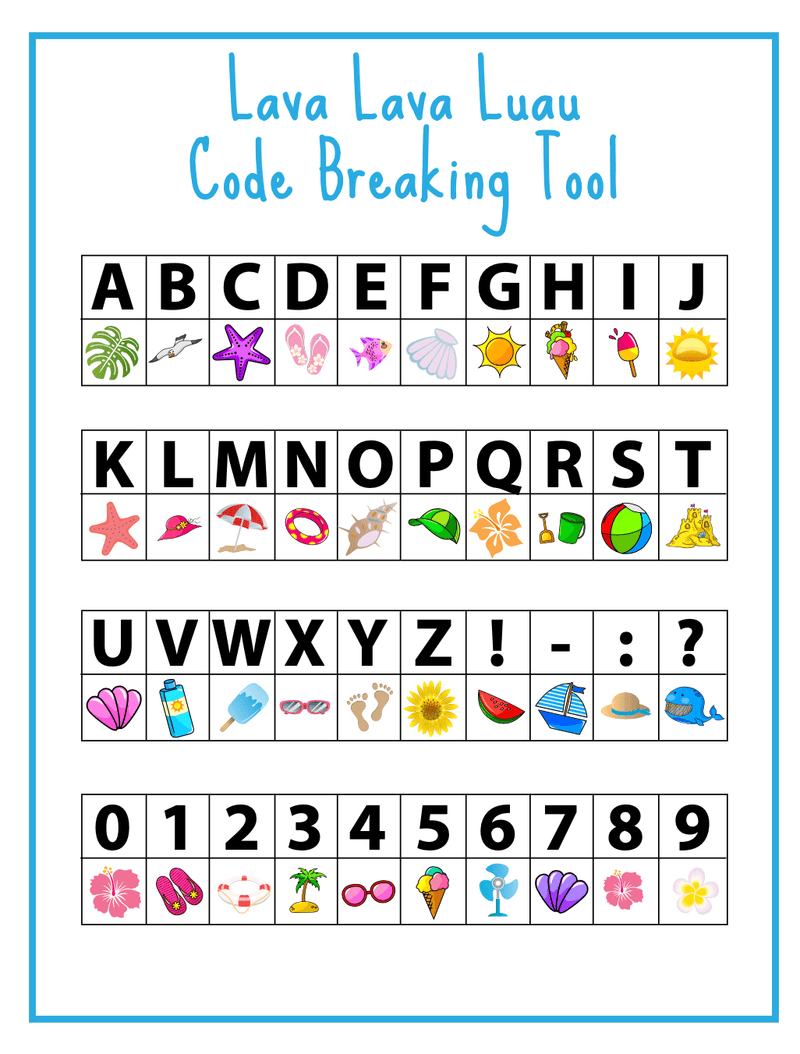 FREE Lava Lava Luau Code Breaking Activity - Children's Ministry Deals