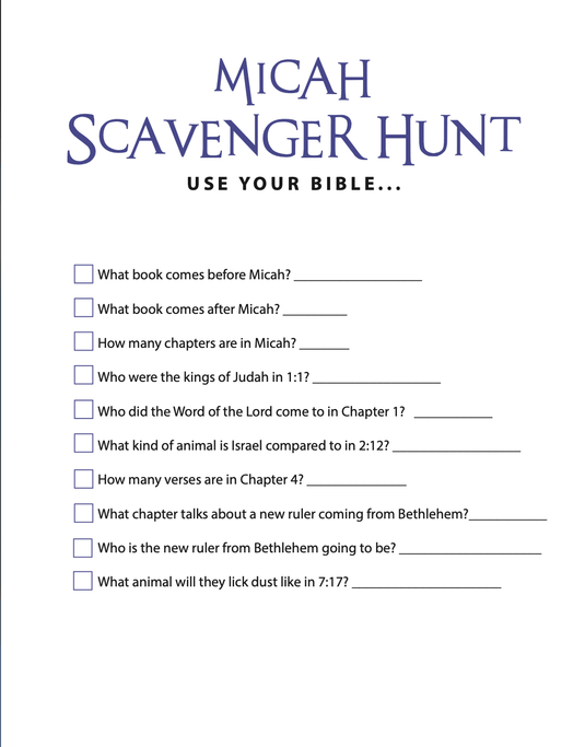 FREE Micah Bible Scavenger Hunt - Children's Ministry Deals