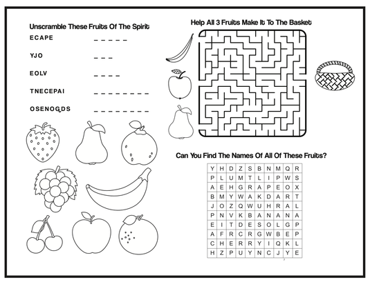 Fruit of the Spirit Activity Sheet - Children's Ministry Deals