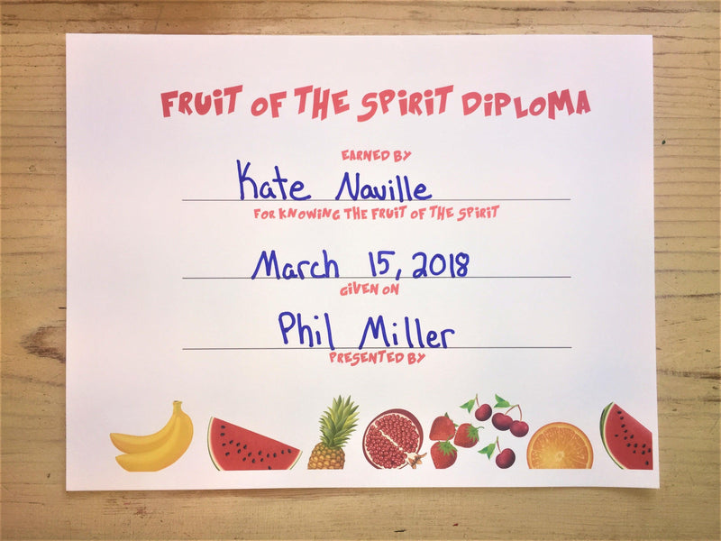 Fruit of the Spirit Diploma - Children's Ministry Deals