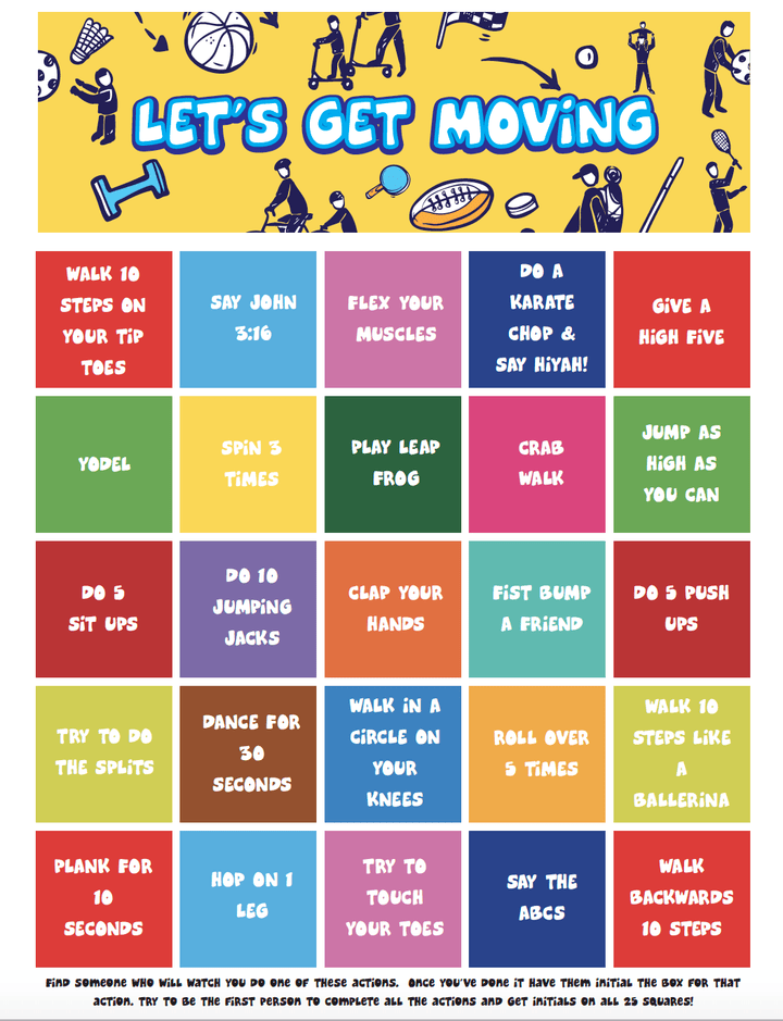 Get Moving Bible Bingo Game – Children's Ministry Deals