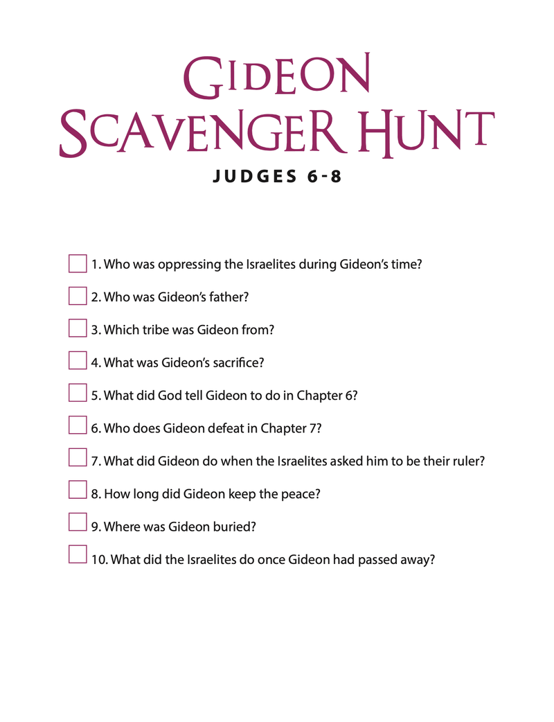 Gideon Bible Scavenger Hunt - Children's Ministry Deals