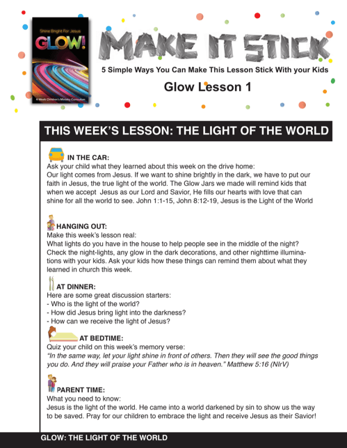 Glow! 4-Week Children’s Ministry Curriculum - Children's Ministry Deals