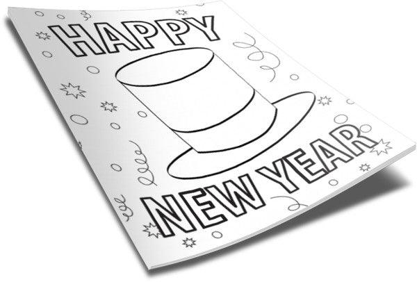 FREE New Year Top Hat Coloring Page