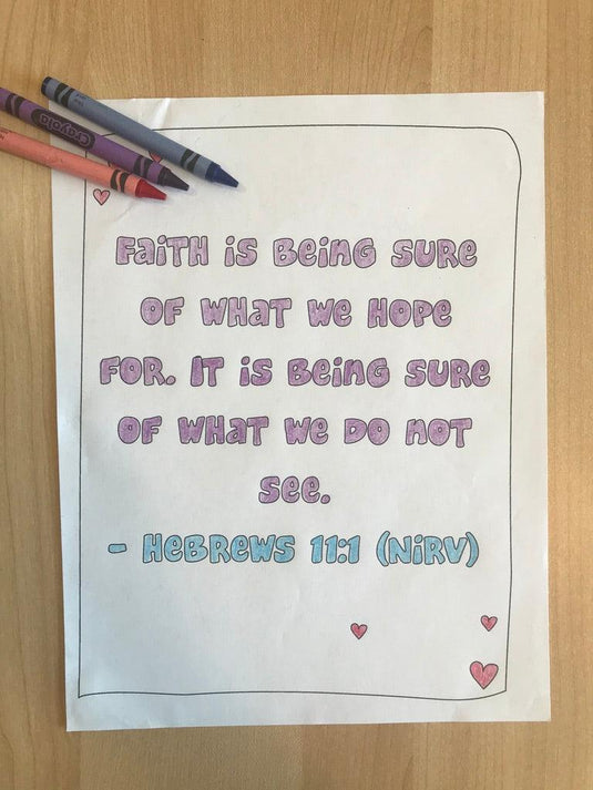 Hebrews 11:1 Bible Verse Coloring Page