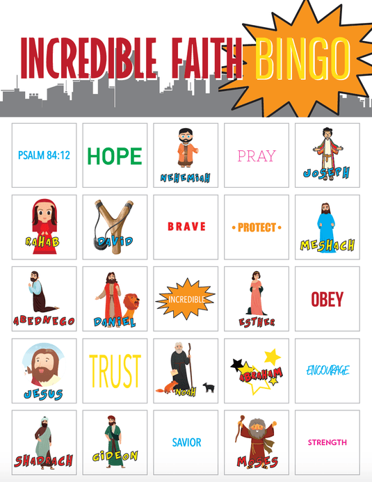 Incredible Faith Bingo - Children's Ministry Deals