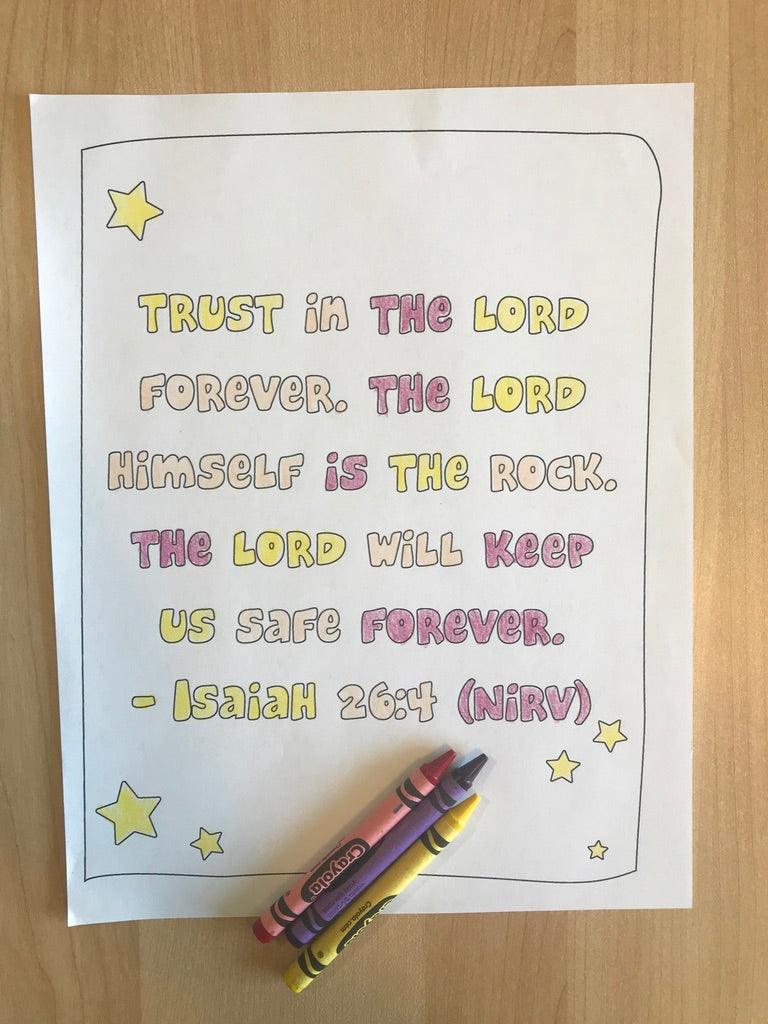 Isaiah 26:4 Bible Verse Coloring Page