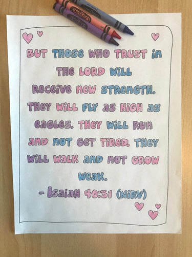 Isaiah 40:31 Bible Verse Coloring Page