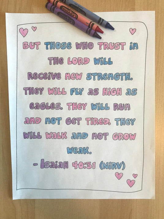 Isaiah 40:31 Bible Verse Coloring Page