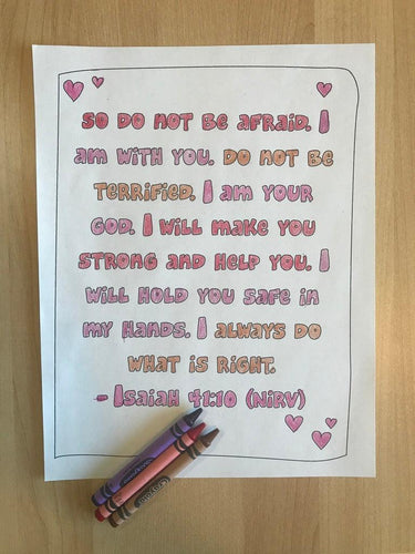 Isaiah 41:10 Bible Verse Coloring Page