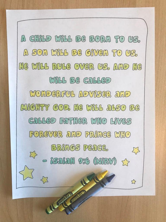 Isaiah 9:6 Bible Verse Coloring Page