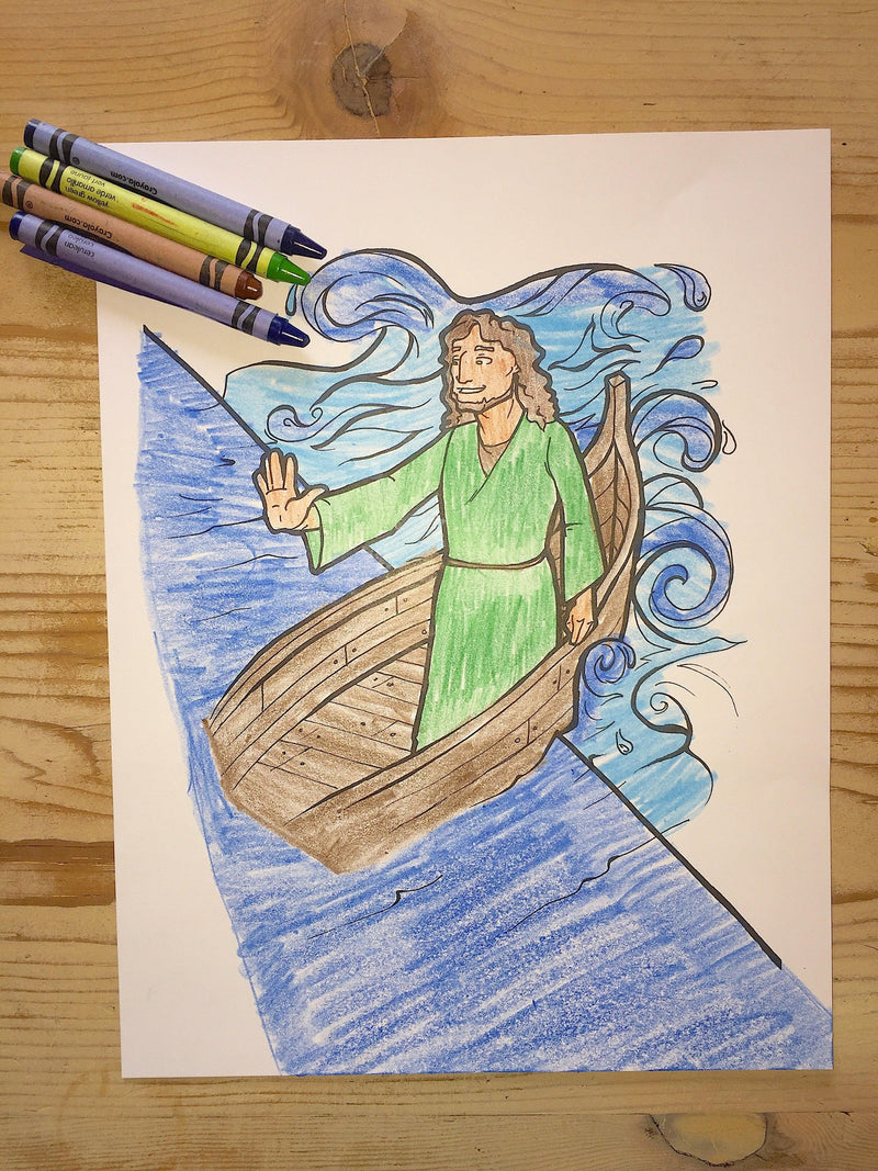 Jesus Calms the Storm Coloring Page