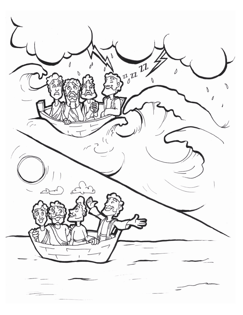 Jesus Calms the Storm Spot the Difference Coloring Page - Children's Ministry Deals