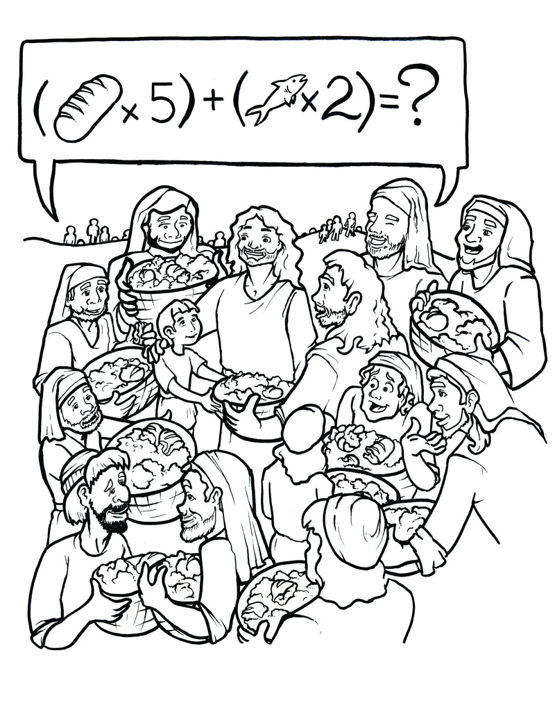 Jesus Feeds the 5,000 Coloring Page