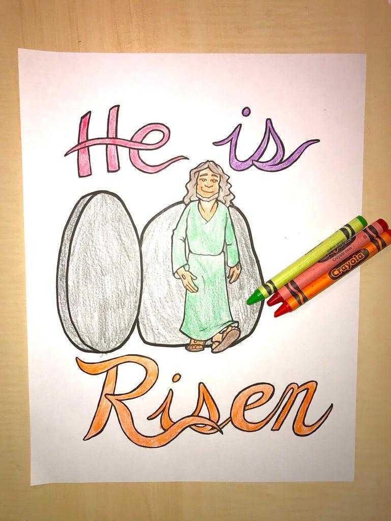 Jesus Is Risen Coloring Page - Children's Ministry Deals