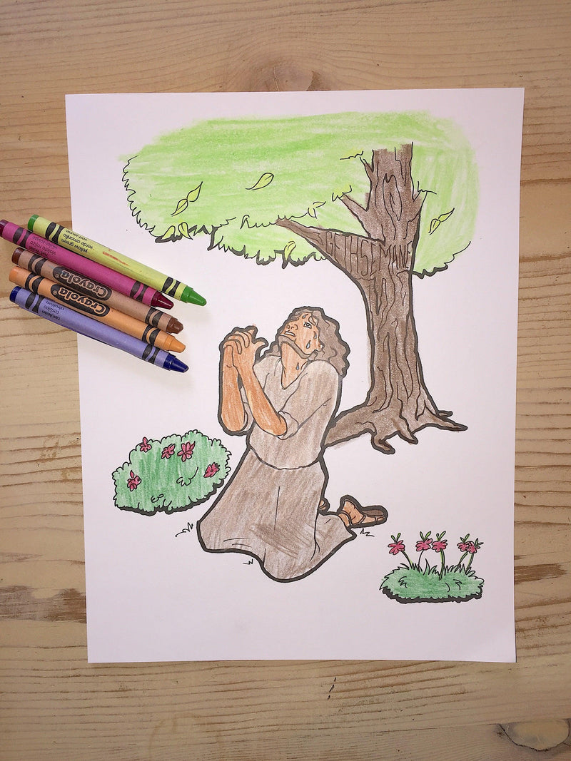 Jesus Prays in the Garden Coloring Page