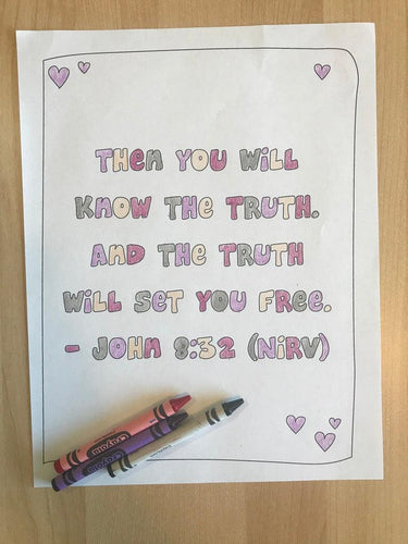 John 8:32 Bible Verse Coloring Page