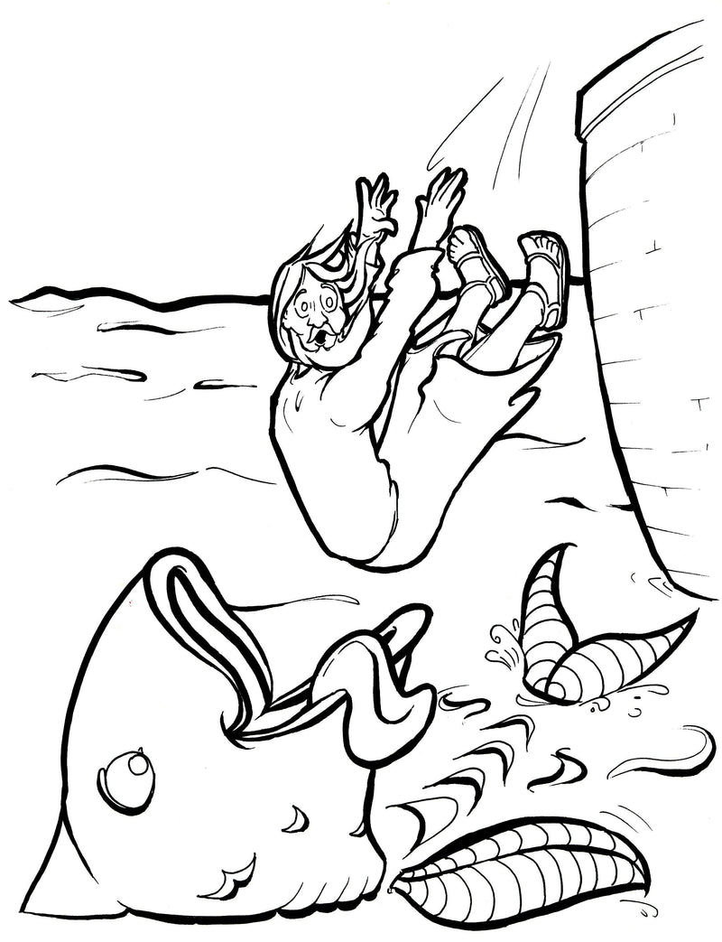 Load image into Gallery viewer, Jonah and the Whale Coloring Page
