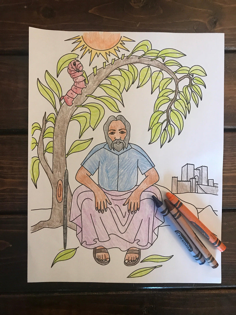 Load image into Gallery viewer, Jonah and the Worm Coloring Page
