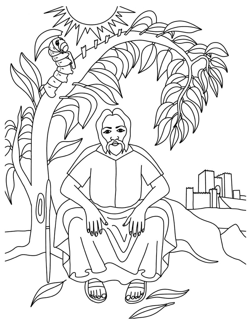 Load image into Gallery viewer, Jonah and the Worm Coloring Page
