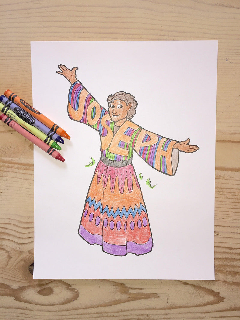 Load image into Gallery viewer, Joseph and His Coat of Many Colors Coloring Page
