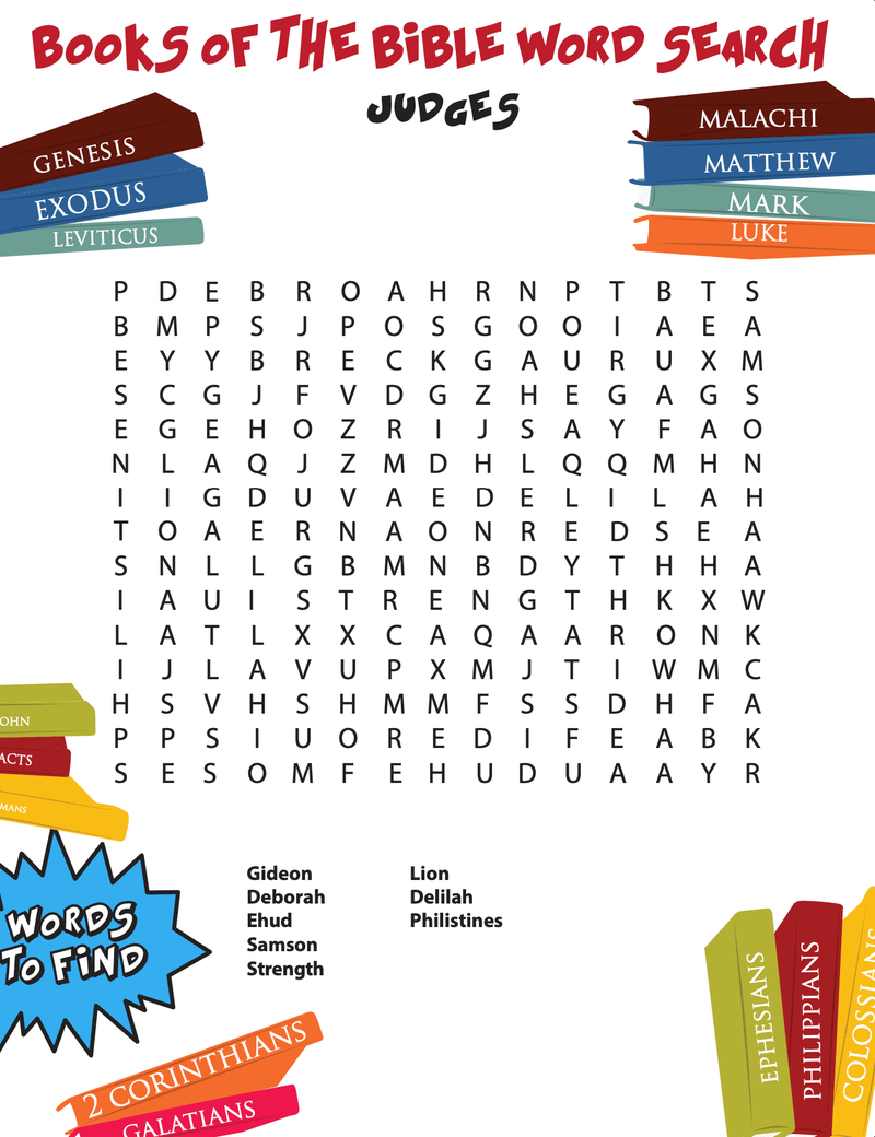 Judges Bible Word Search - Children's Ministry Deals