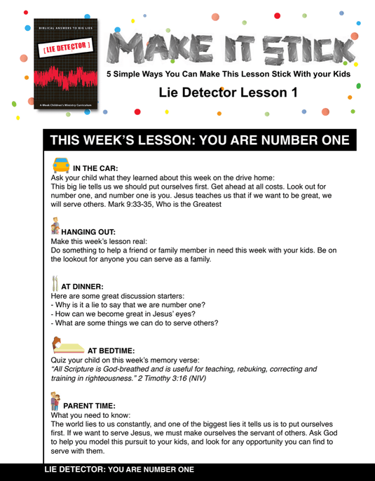Lie Detector 4-Week Children's Ministry Curriculum   - Children's Ministry Deals