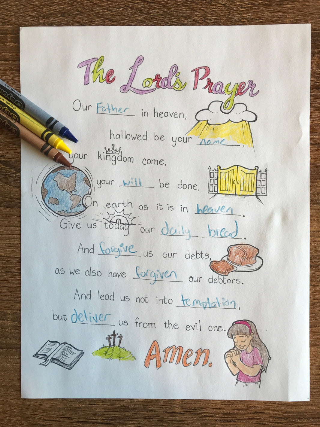 Lord's Prayer Coloring Page – Children's Ministry Deals
