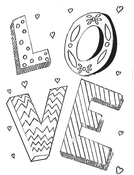 FREE "Love" Coloring Page