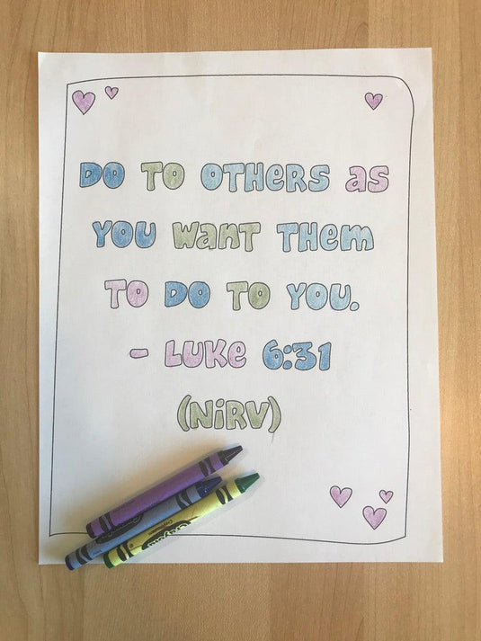Luke 6:31 Bible Verse Coloring Page