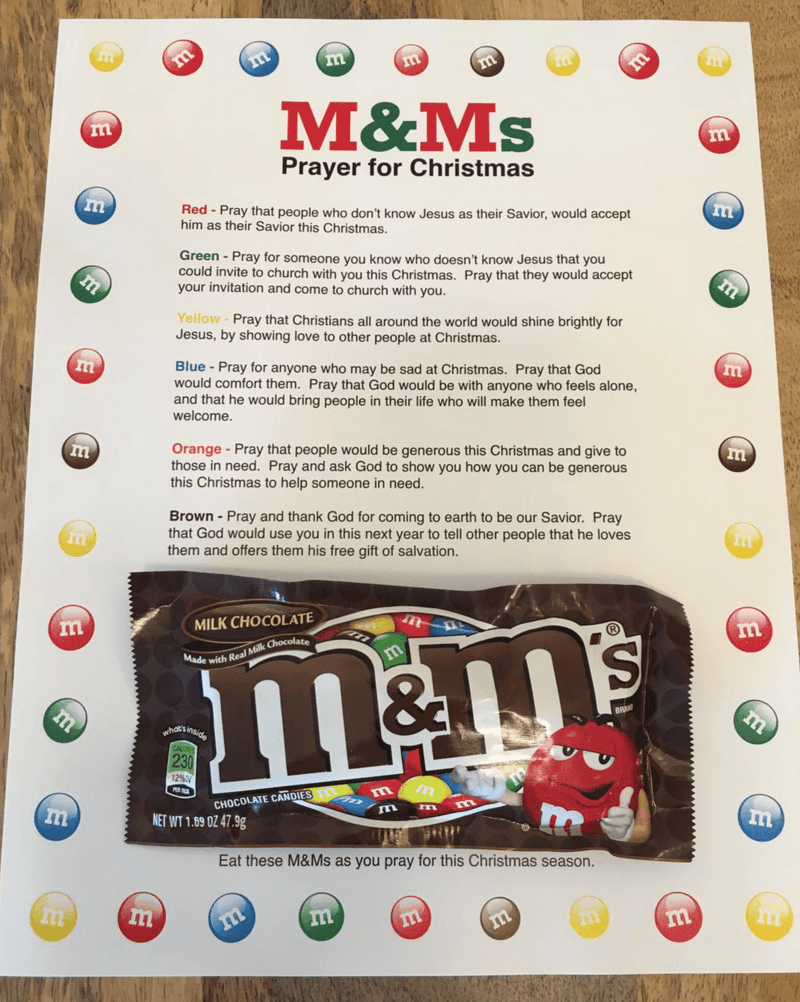 M&Ms Christmas Prayer