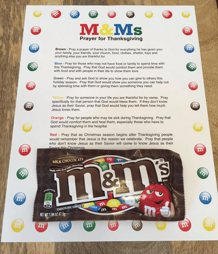 M&Ms Thanksgiving Prayer