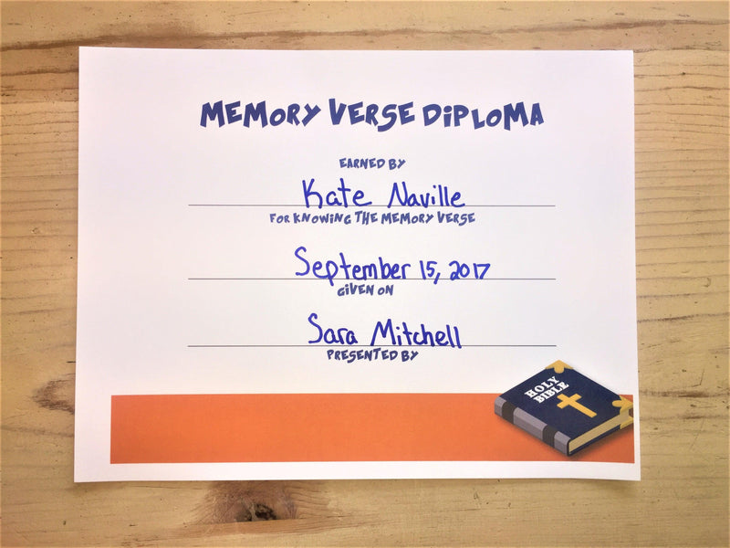 Memory Verse Diploma - Children's Ministry Deals