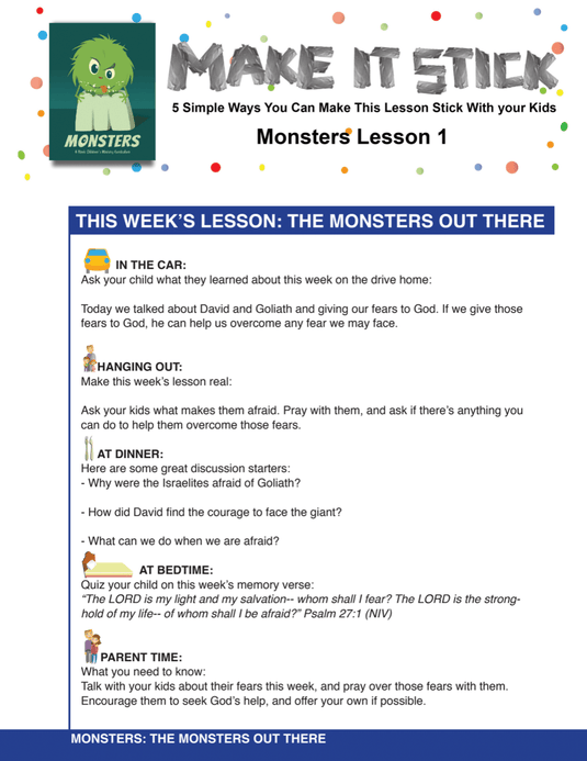Monsters 4-Week Children's Ministry Curriculum - Children's Ministry Deals