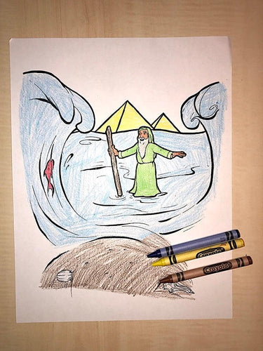 Moses and the Red Sea Coloring Page