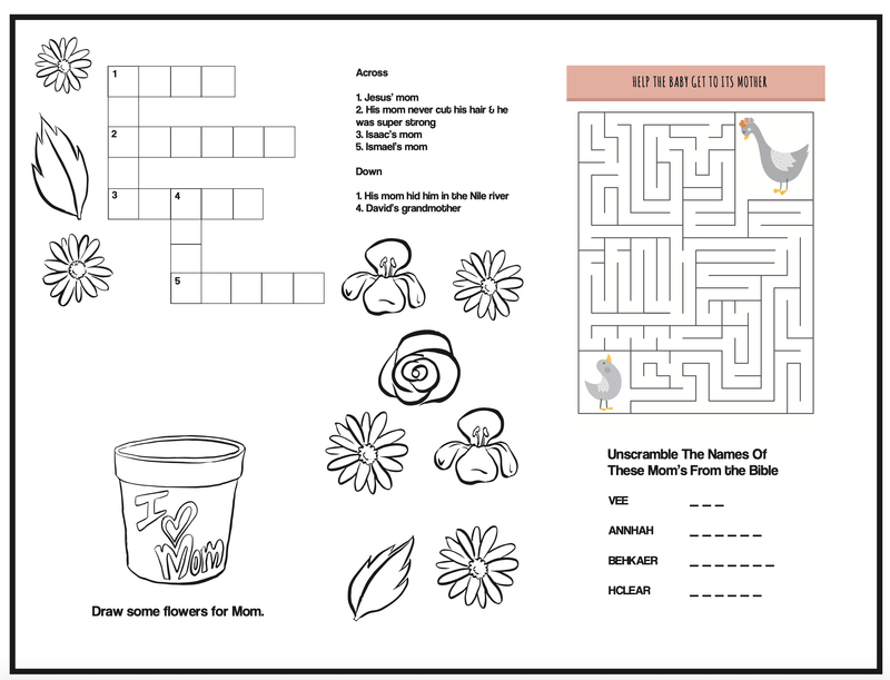 Mother's Day Activity Sheet for Kids Church - Children's Ministry Deals