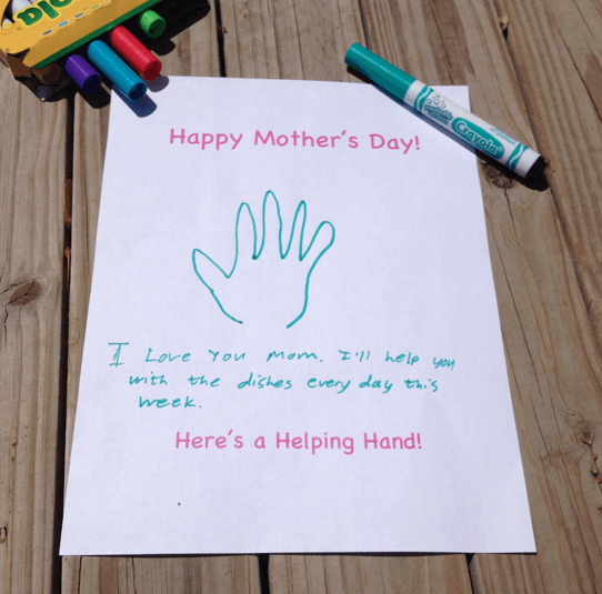 FREE Mother's Day Printable - Helping Hand